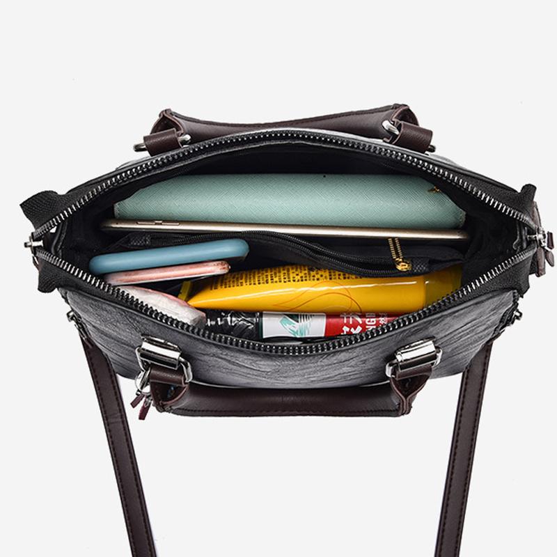 Geantă Tip Poștaș cu Decor Ciucuri, Geantă de Umăr la Modă din Piele PU, Poșetă de Damă cu Mânere Duble pentru Birou și Muncă