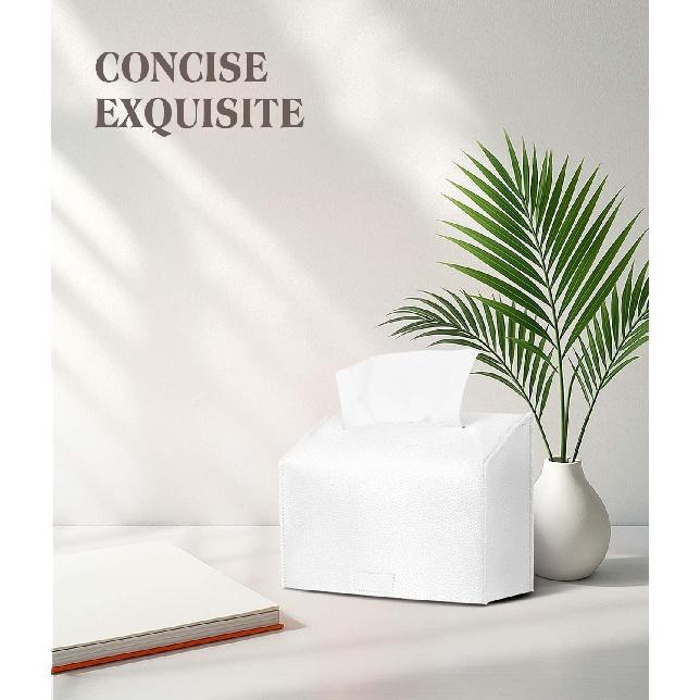 Livelab Paper Towels Cover Compatible with Kleenex Disposable Paper Hand Towels, PU Leather Tissue Box Holder Dispenser for Tabletop, Bathroom, Car,