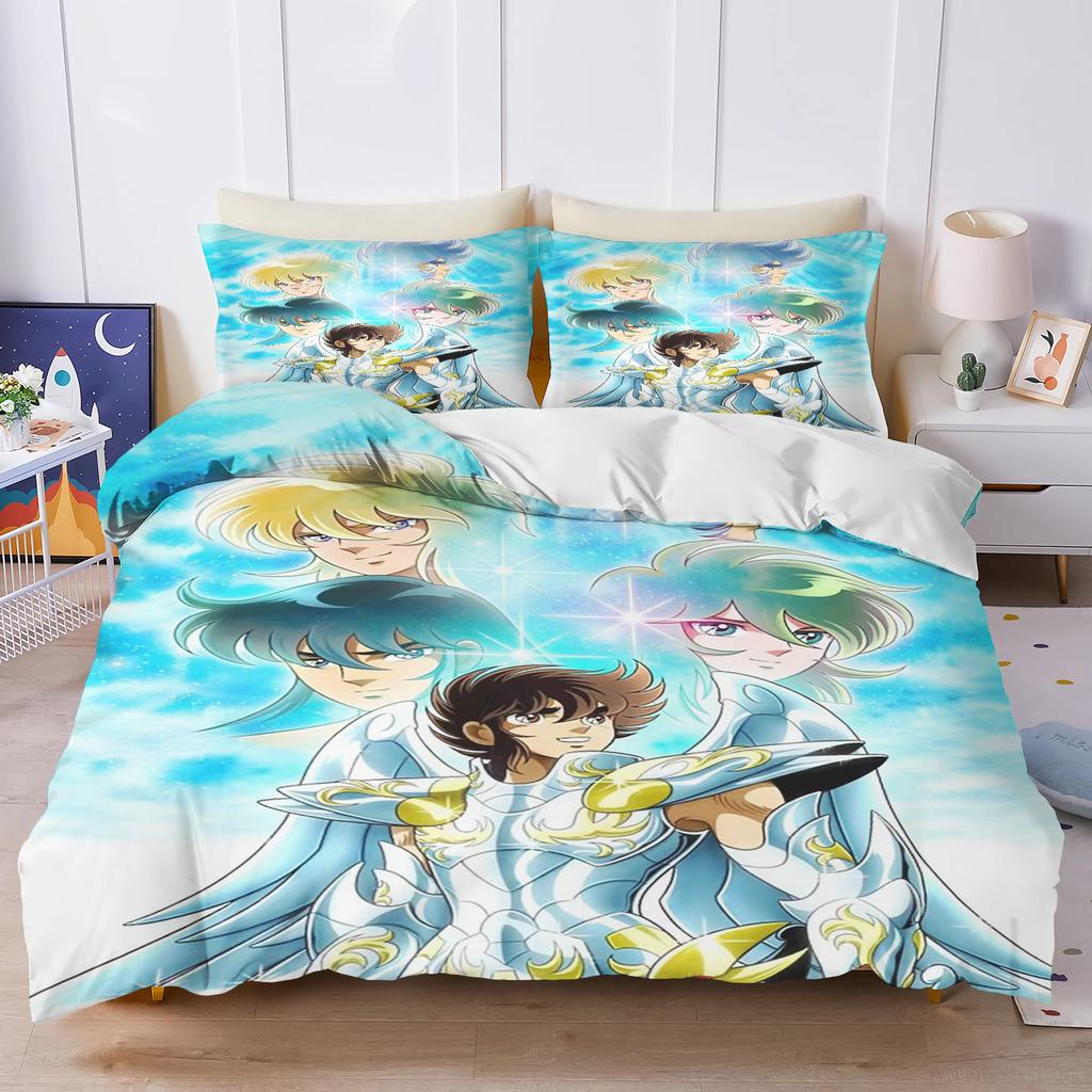 3d Print Cartoon S-Saint Seiya Bedding Sets Comforter Quilt Bed Cover Duvet Cover Pillow Case 2-3 Pieces Sets Bedroom Decoration