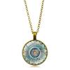 Vintage Necklace For Daily – Smooth Line Non-toxin Odorless Alloy Glass Mandala Dome Necklace Pendant Necklace Yoga