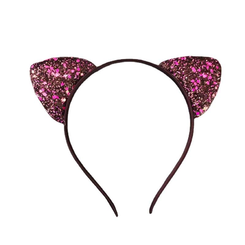 Cartoon Cat Ear Headband for Kids: Cute Scallion Powder Color Hair Accessory