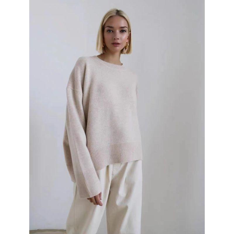 Fashion Wind Fall and Winter New round Neck Knitwear Loose Pullover Crew Neck Loose Sweater