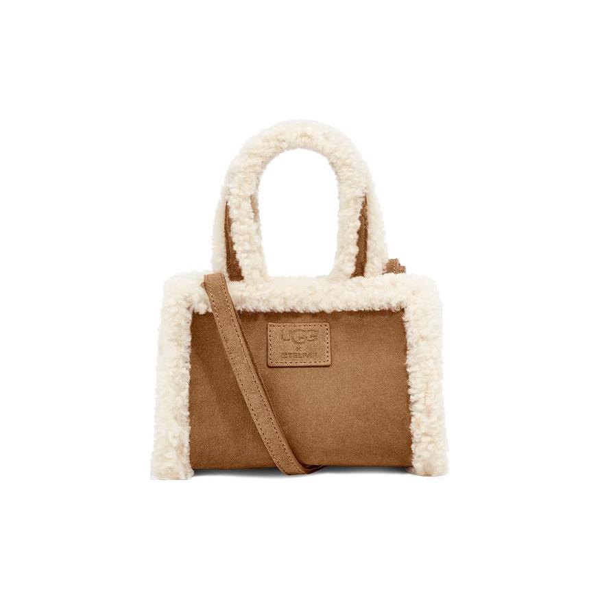 Nuova Borsa Tote UGG in Montone, Borsa Shopping, Borsa a Mano Monospalla, Borsa a Tracolla Trumpets da Donna Castagna 1123204-CHE