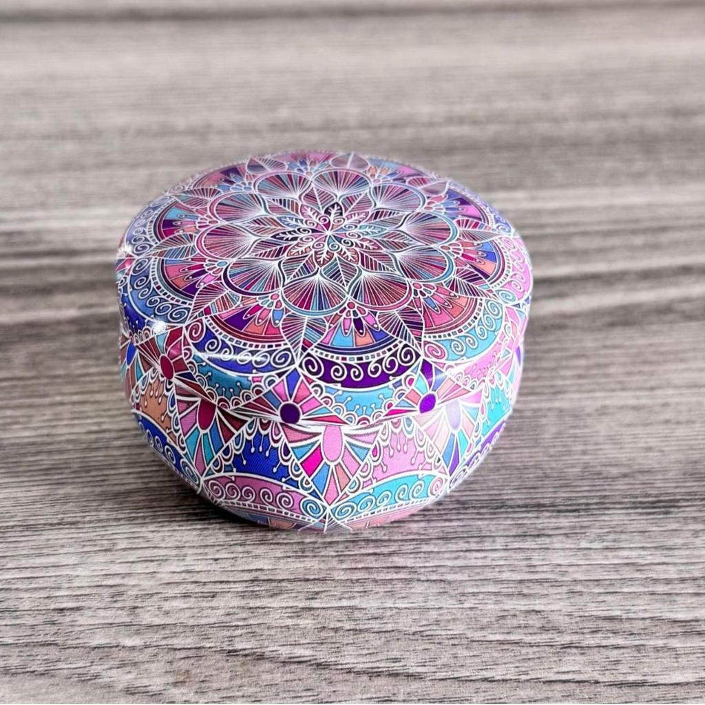 Cross-Border 2.2oz Scented Candle Tin - Candy Flower Tea Pear Design Gift Box
