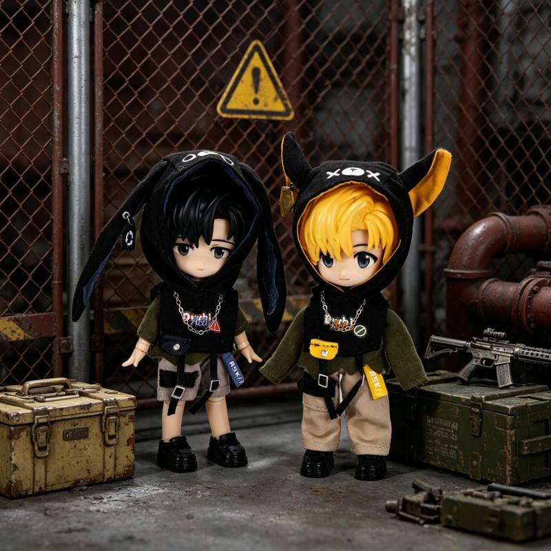 OB11 Doll Outfit Set Post-Apocalyptic Utility Style Clothing GSC P9 P10 BJD 12cm Figure