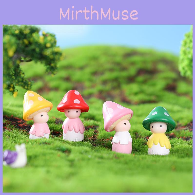 Charming Cartoon Mushroom Figurines For Diy Micro Landscape And Fairy Garden
