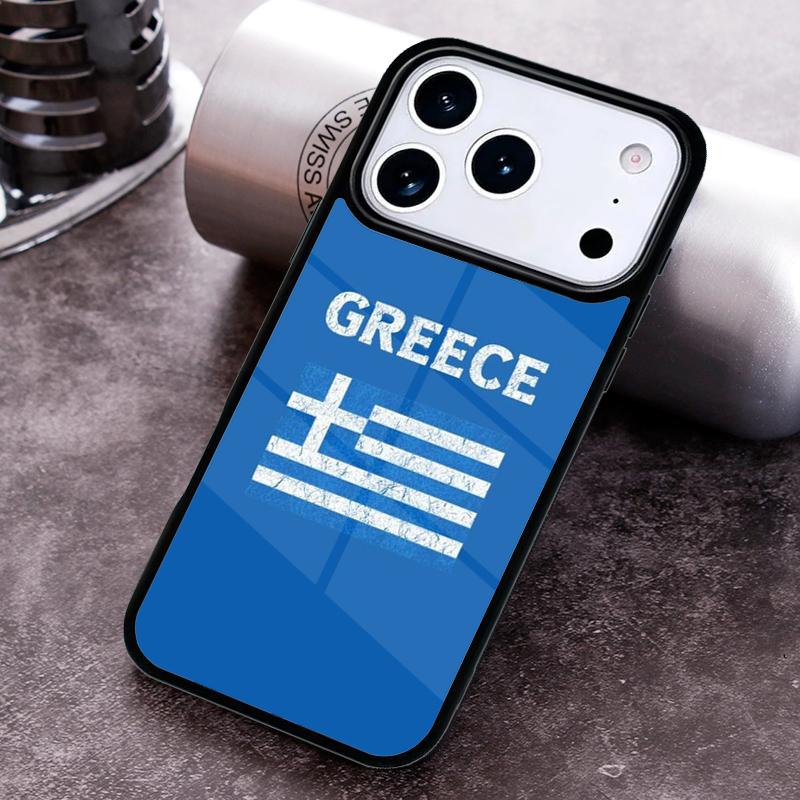 Greek Greece Flag Phone Case for iPhone 17 16 15 Pro Max Air 14 13 12 11 Plus Shockproof Cover