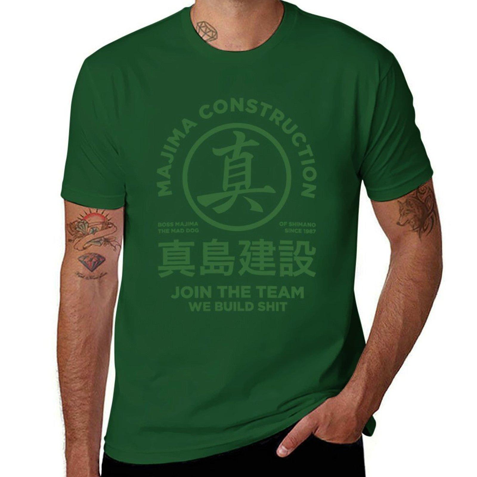 majima construction - join the team \t T-Shirt summer tops funnys summer top Men s t-shirts 4XL