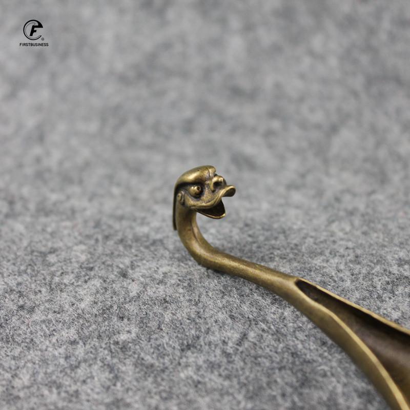 Tea Spoon Copper Luckly Pixiu Manual Exquisite Tea Scoops Teaspoon Teaware Accessories Tea Shovel for Home Teahouse Office