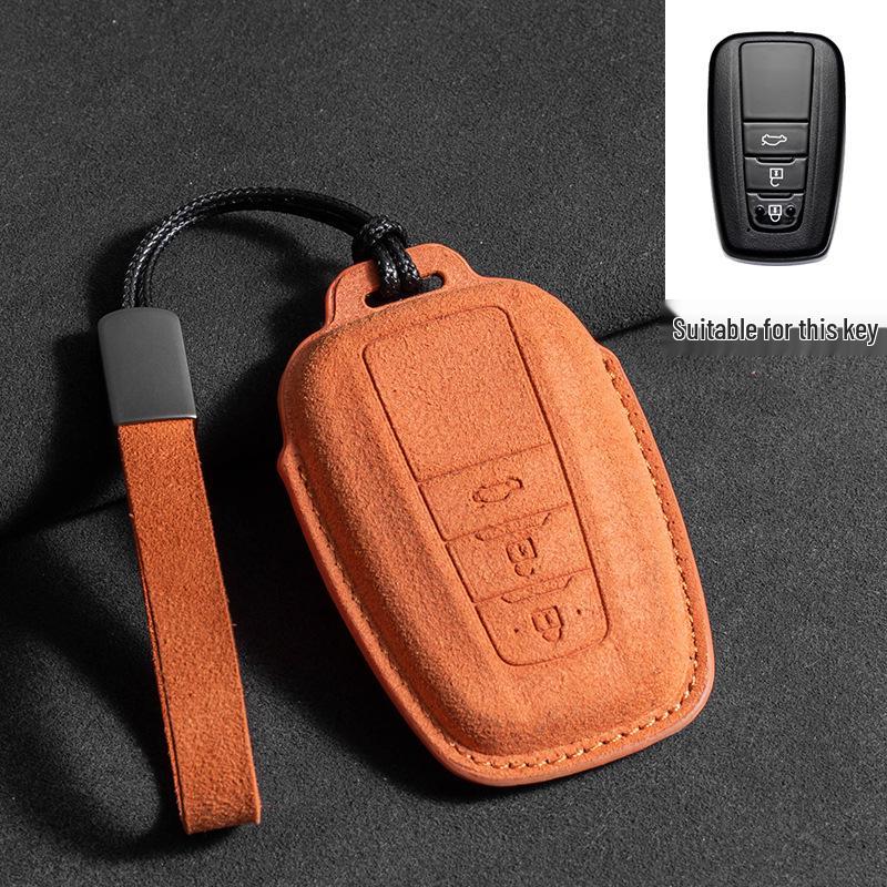 2024 Toyota Crown Highlander Suede Key Case: Three-Color Full Wrap for Men
