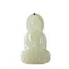 Authentic Xinjiang Hetian Jade Guanyin Pendant for Men - Exquisitely Carved Seated Guanyin Bodhisattva on Lotus.