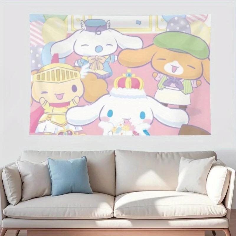 Cute Cartoon Sanrio Hello Kitty My Melody Tapestry Room Decoration Home Decor Bedroom Wall Decoration 74x94cm(29x37in)
