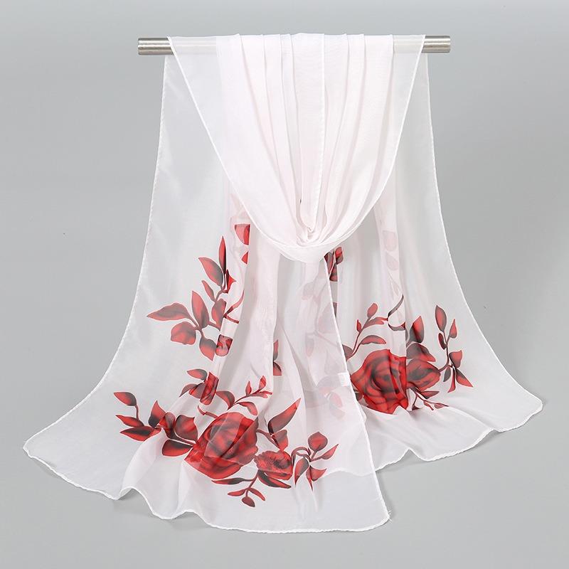 Indian style new chiffon breathable thin small silk scarf popular women spring and autumn scarf sunscreen yarn