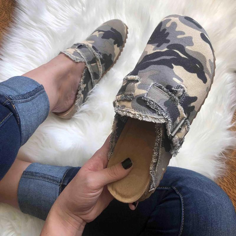 Spring New Women Half Slippers Canvas Casual Flat Shoes Fashion Tower Buckle Desigen Slip On Baotou Retro Woemn Shoes WSH4530