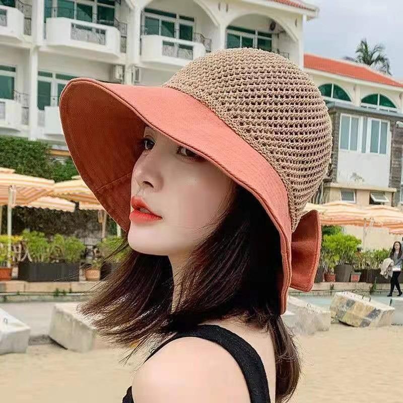 Hollow Out Butterfly Bow Fisherman Hat Women Summer Fashion Sun Hat