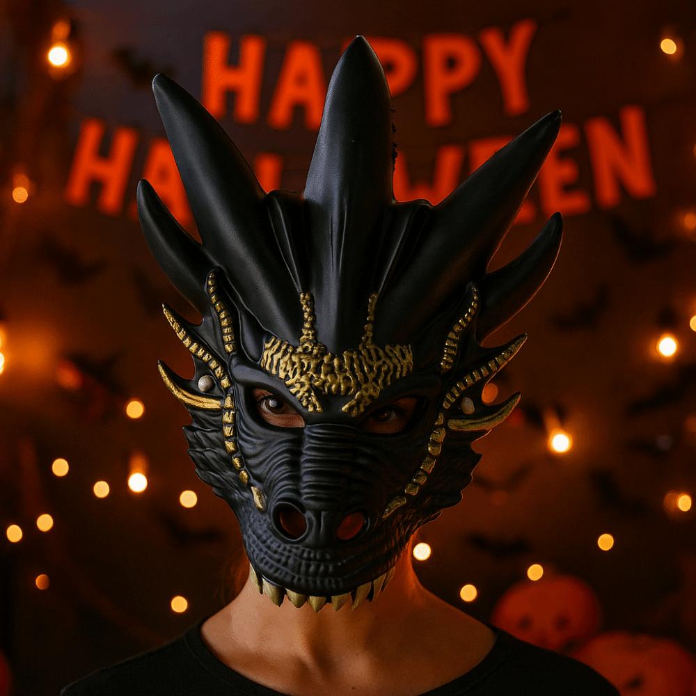 Full Face Halloween Mask Animal Masquerade Mask Punk Dragon Head Mask  Women