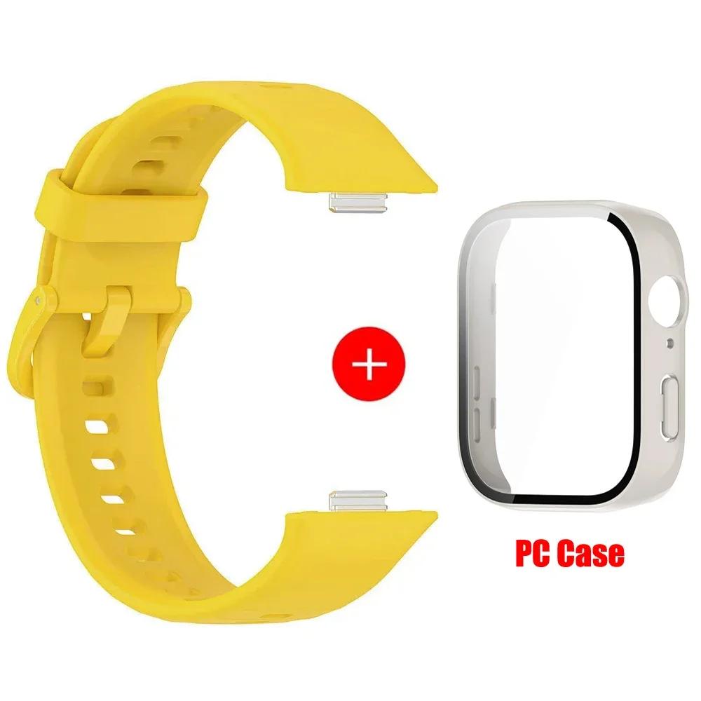 Case+Silicone Band For Huawei Watch Fit 3 Strap sport bracelet Tempered Glass cover Protector for Huawei Fit3 correa Accessories