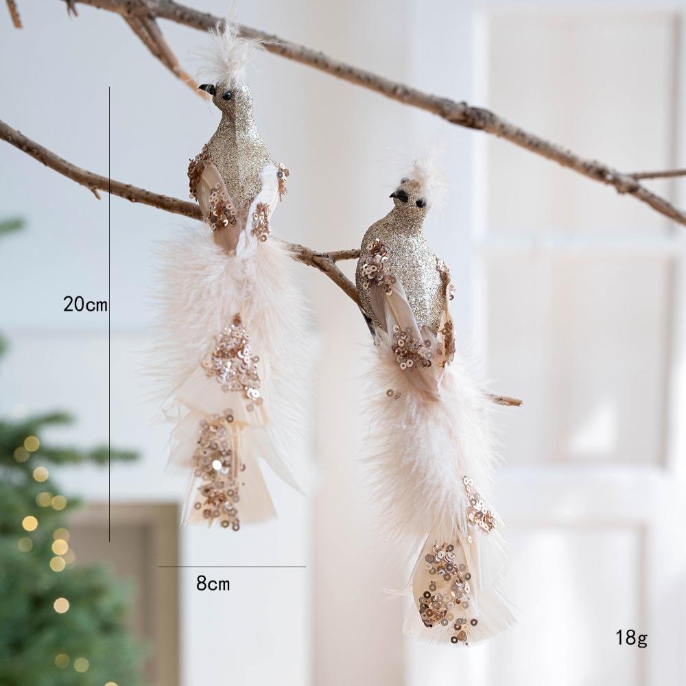 Realistic Glitter Christmas Bird Ornaments Foam Christmas Tree Decoration  Indoor Decoration