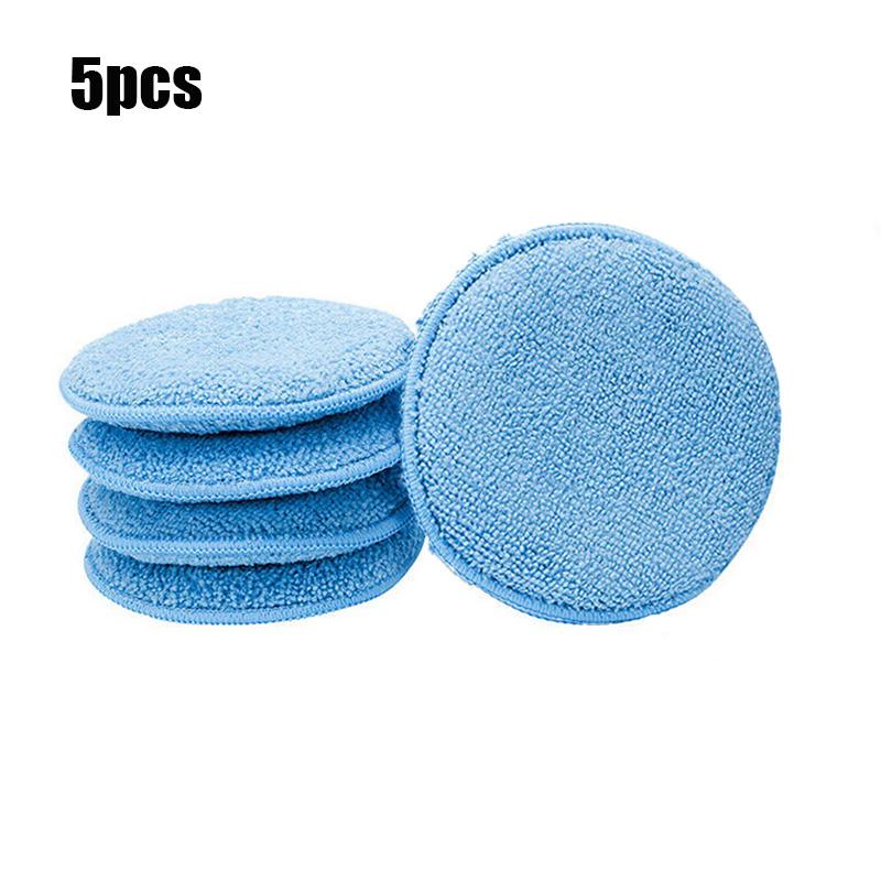 Car Polishing Waxing Sponges Pad 5 Inch 125mm Microfiber Round Motorcycle Auto Wax Applicator Polish Foam Sponges Cleaning Tools