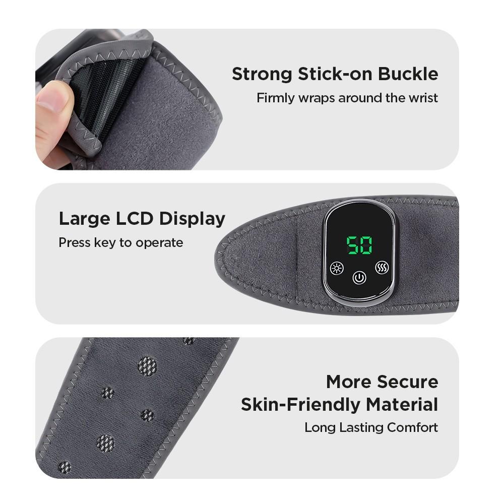 Wrist Pain Relief Massage Vibration Wrist Guard Rechargeable Electric Heating Wrist Brace Infrared Hot Compress Therapy Device