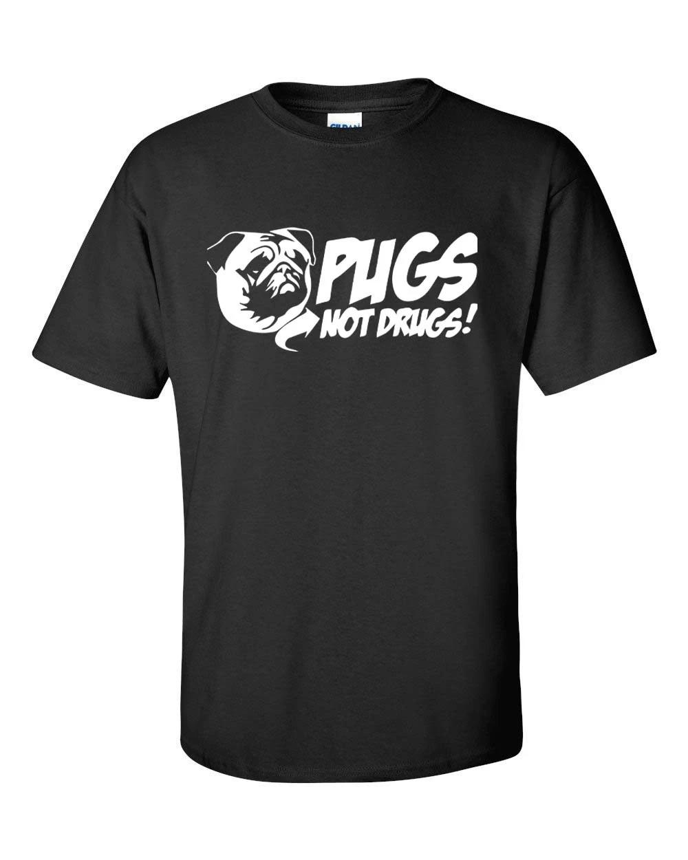 Pugs Not Drugs Funny Movie Humor Pop Anti Drug Dog Animal Tee Shirt 2XL