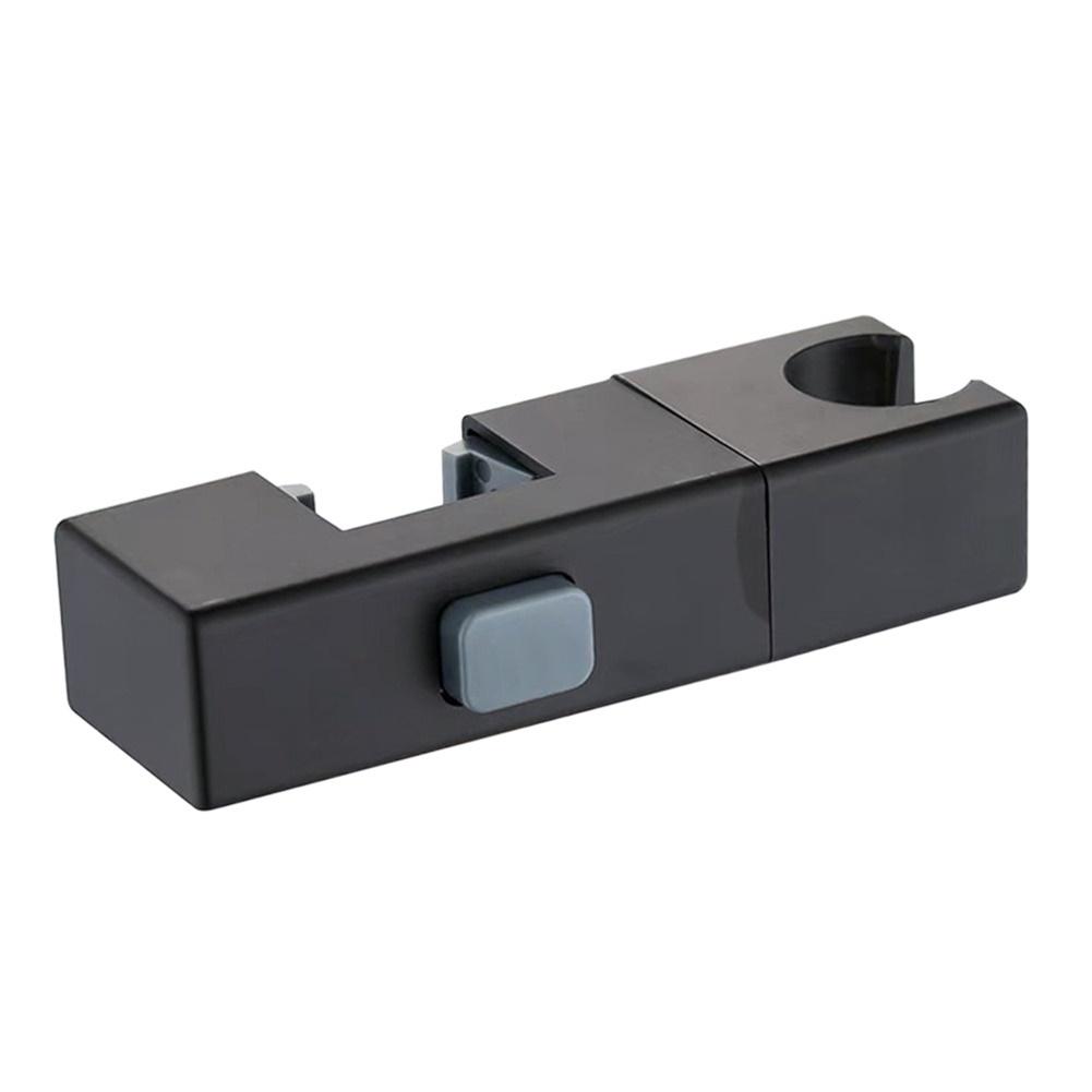 Shower Head Holder with Rotatable Adjustable Base for Rectangular Pipes Black