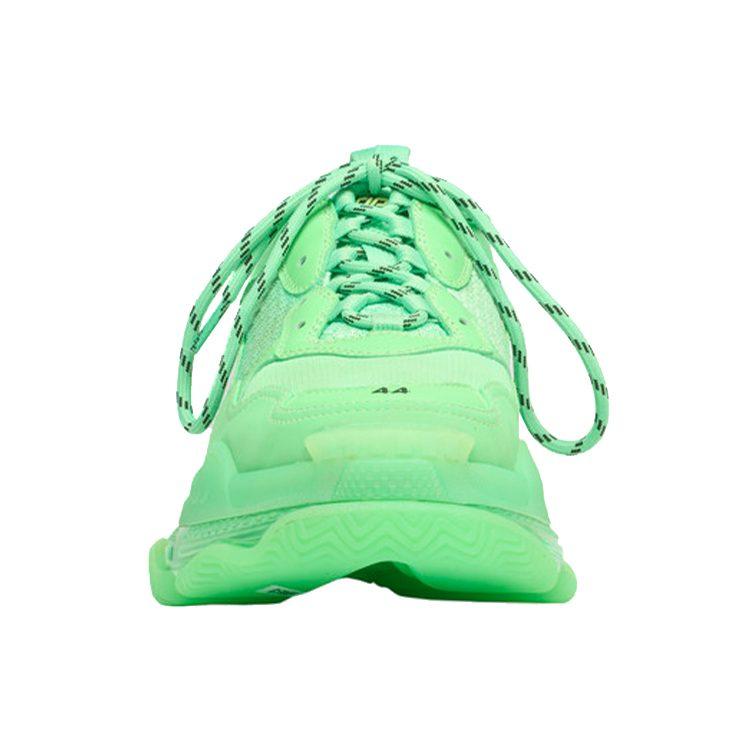 Balenciaga Triple S Top Grain Cow Leather Mesh Low Top Chunky Sneakers Men's Green 541624W2CF13801