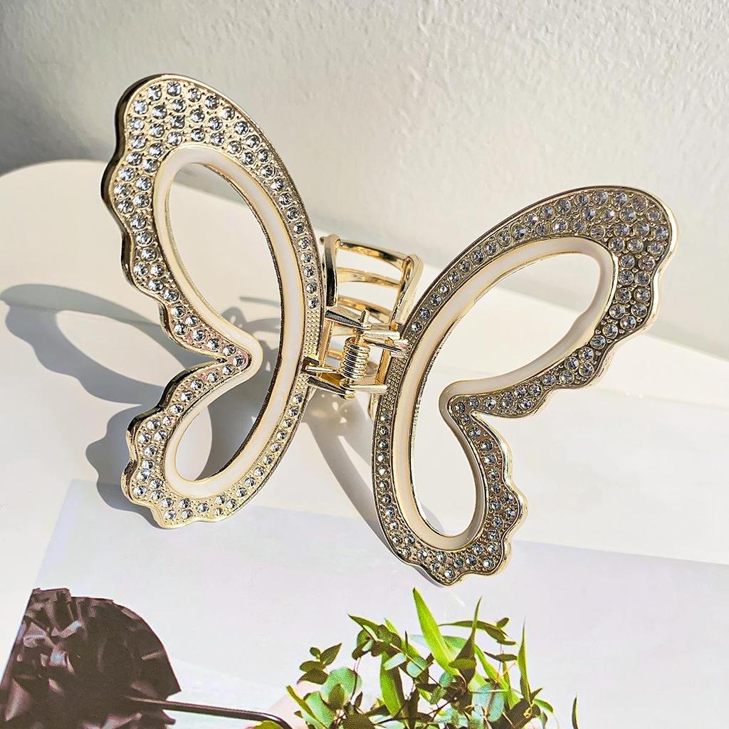 Bofeiya High-End Metal Butterfly Hair Claw - Hollow Design, Unique Personality Shark Clip Hairpin