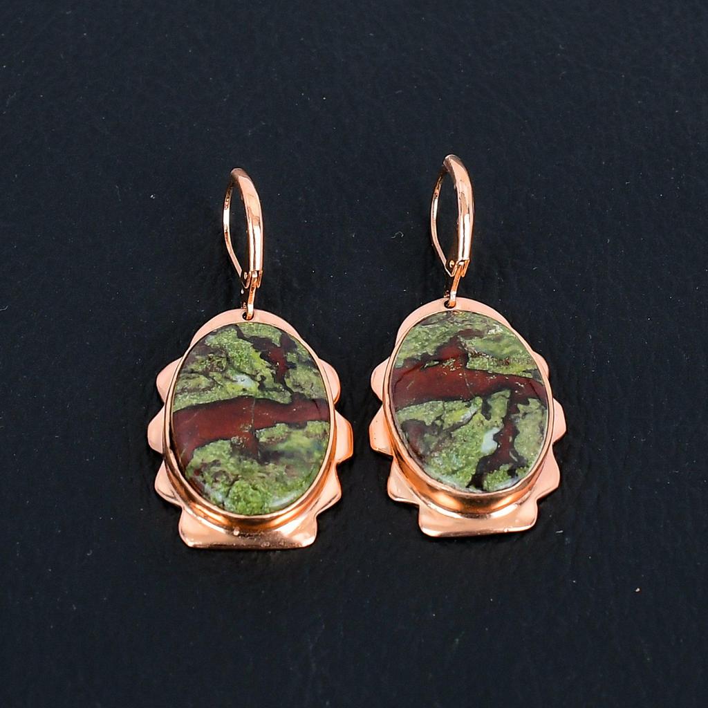 Dragon Blood Gemstone Handmade Copper Jewelry Gorgeous Earring For Women