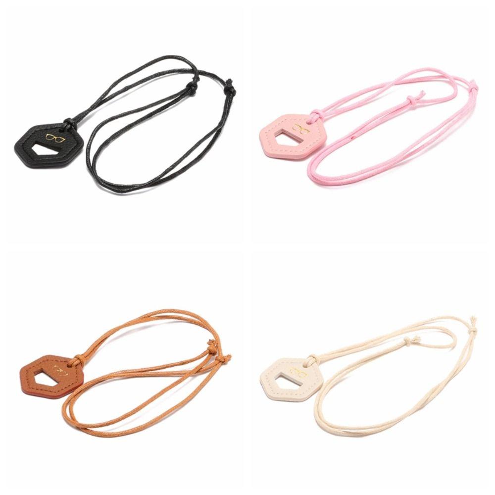 Eyewear Protector Glasses Lanyard Hanging Neck Strap Rope Leather Glasses Clip  Men