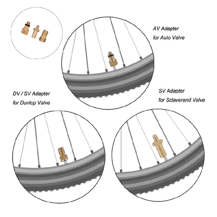 Portables Air Valves Adapters Set Car Tire Air Inflator Pumps Valves Connector Mountain Bike Gym Equipment Tires