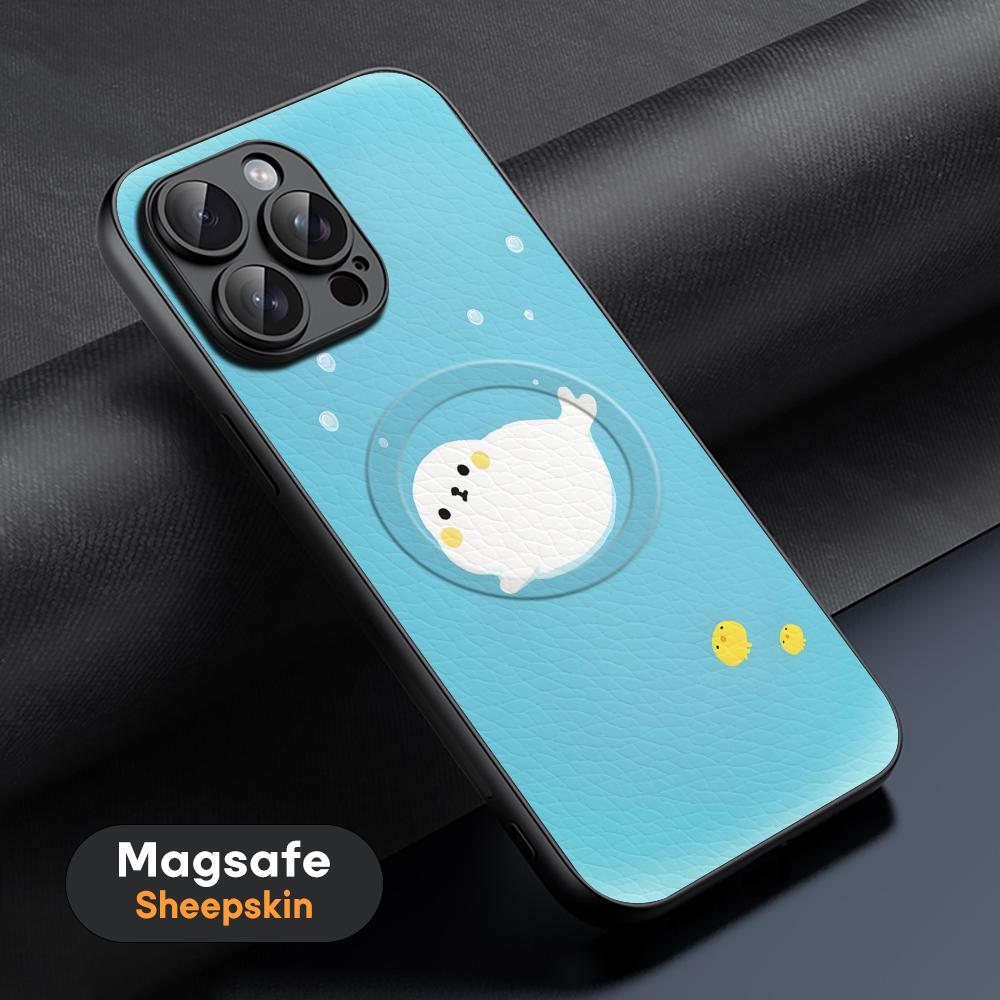 Popular Seal Design Fashion Phone Case For iPhone 17 16 15 14 13 12 11 Plus Pro Max High-end Luxury Magsafe Sheepskin