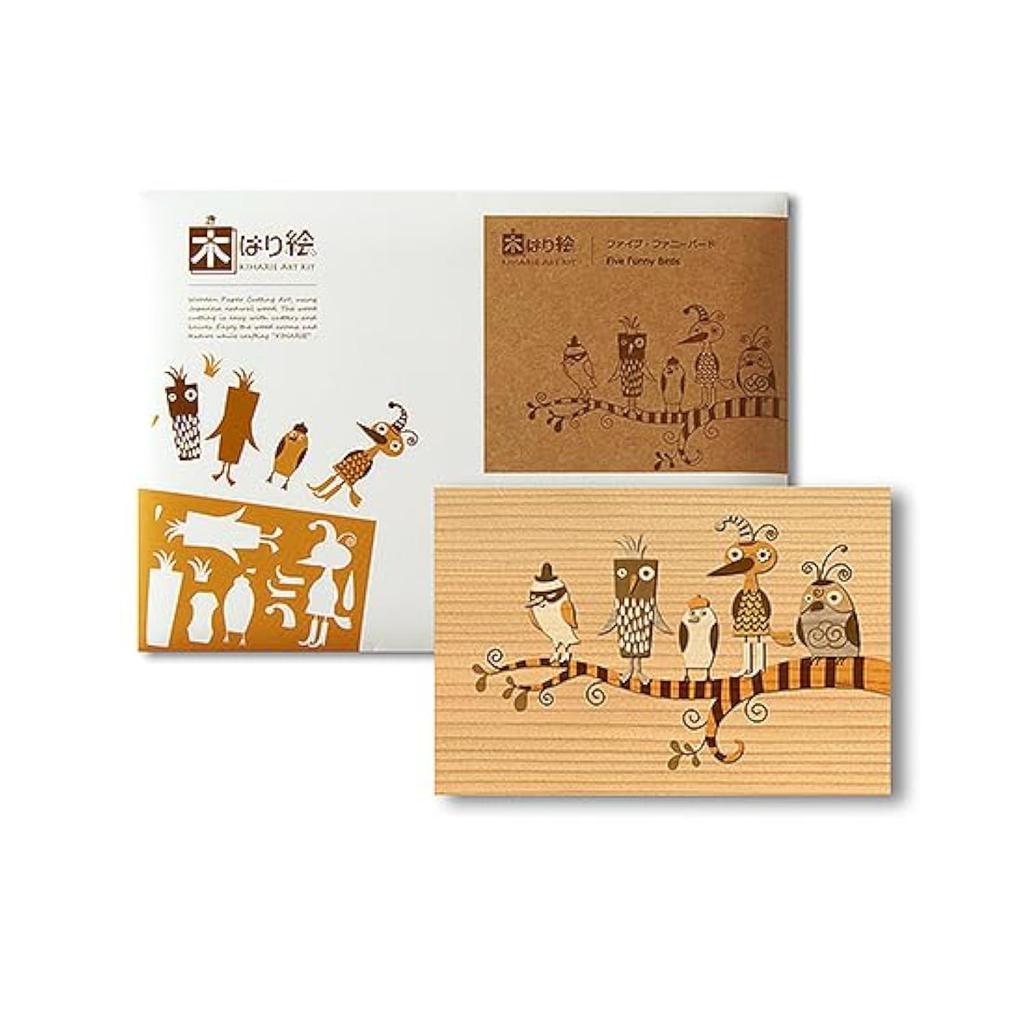 KINOWA Funny Wooden Paper Original Handmade Kit Bird Made in Japan "Five Birds"
