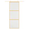 Sliding Door Golden 76x205 Cm Frosted ESG Glass and Aluminum