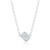 [Ost] [Puremond] Earthquake Square Silver Necklace Otn222808Dww