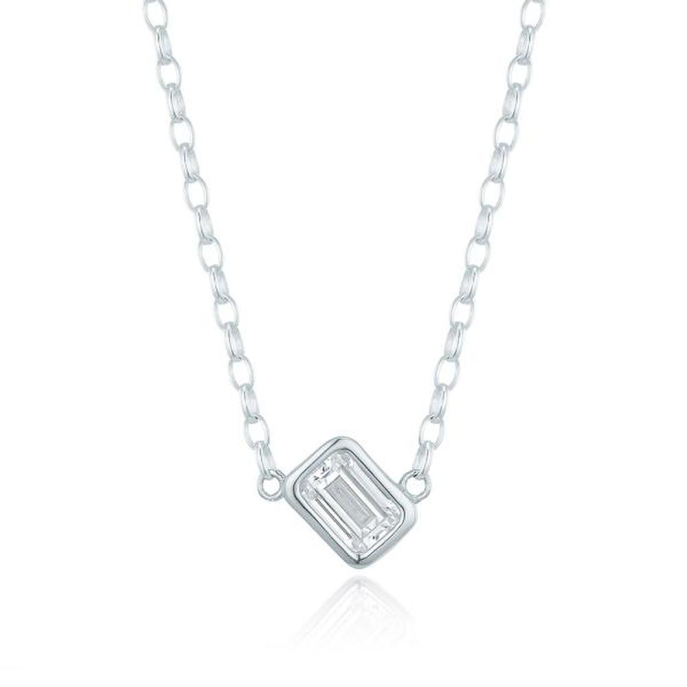 [Ost] [Puremond] Earthquake Square Silver Necklace Otn222808Dww