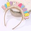 Korean Style Cartoon Birthday Headband Lace Hair Accessories Children's Headband Creative Women Hair Hoop Party Supplies