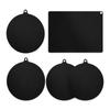 5PCS Round Heat Insulated Pad Black Scratch Proof Pad Cook Top Non Slip Pad  Stove Top Protection