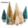 9~27 Stück(9 Teile / satz) Kleiner Weihnachtsbaum Zeder Kiefer Sisal Ornament Künstliche Simulation Mini Weihnachten Feiertagsparty Innendekoration