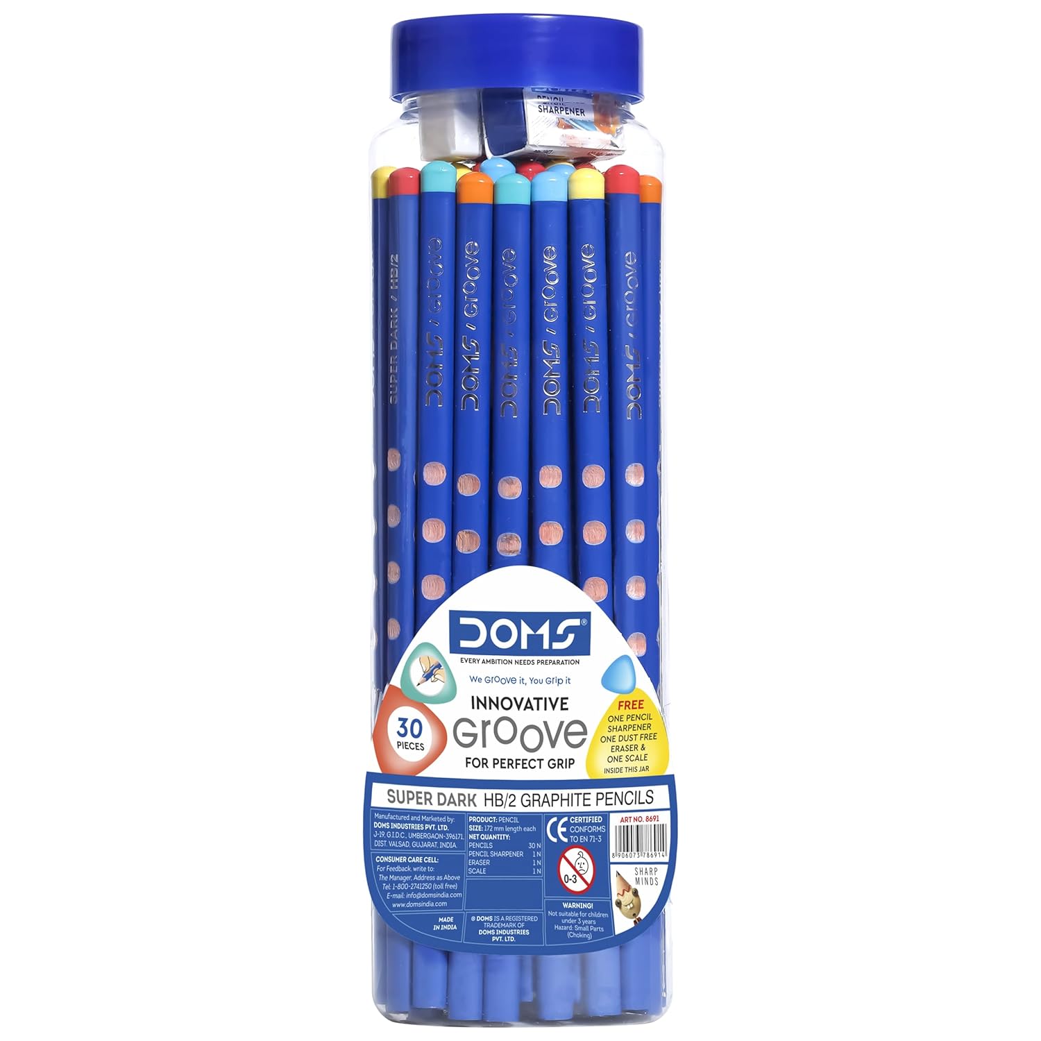 

Графитные карандаши Doms Groove Super Dark HB/2, банка 30 штук с бесплатным набором канцелярских принадлежностей для эскизов, рисования, студентов