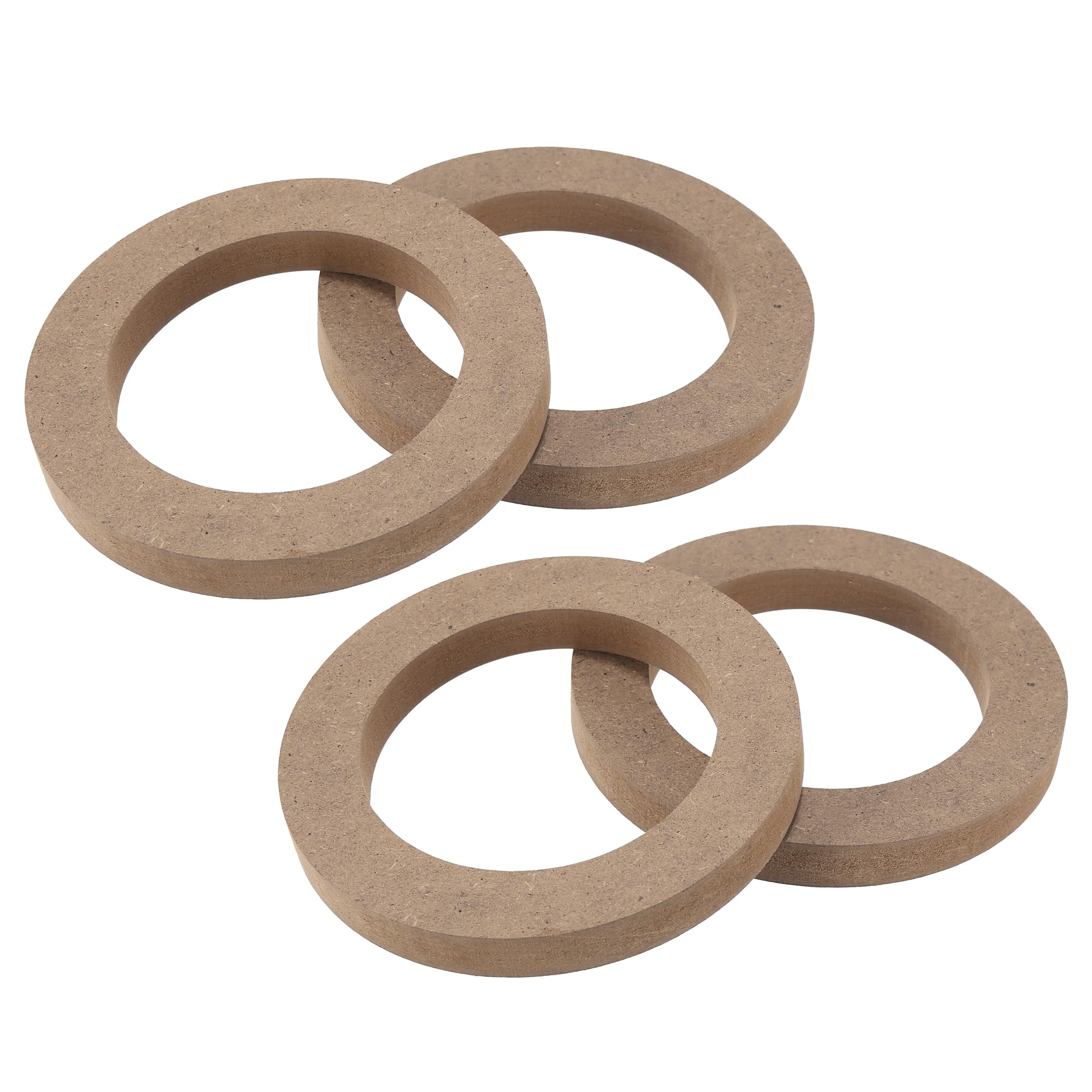 

X AUTOHAUX Universal Wooden Car Speaker Subwoofer Mounting Spacer Ring Adapter Bracket Holder Plate for 102mm Speaker Diameter (4pcs)