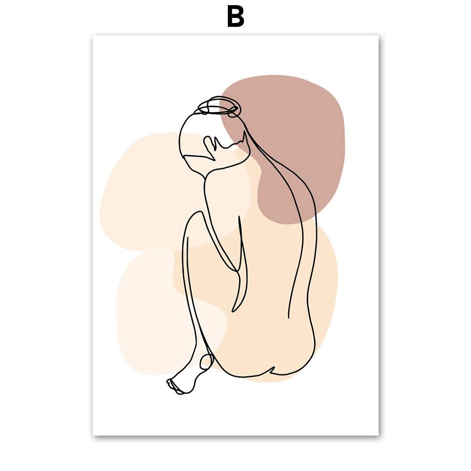 Wandkunst Leinwand Malerei Moderne Minimalistische Drew Line Liebhaber Körper Gesicht Nordic Poster Und Drucke Wand Bilder Für Wohnzimmer