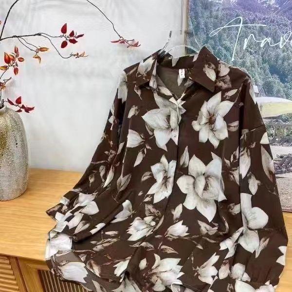 

Унисекс рубашки-поло в стиле ретро с цветочным принтом: Классические и приталенные стили с длинным рукавом Extra Large (XL)