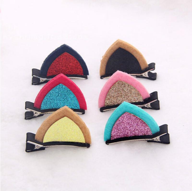 Children'S Stereo Cat Ear Sequins Hairpin Card