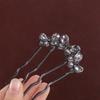 Rhinestone Toothed Insert Comb Geometric U-shaped Hair Clip Temperament Butterfly Hairpin  Daily