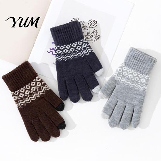 Thickened Wool Blend Gloves for Daily Commuting Thermal Knit Gloves, Velvet Lining And Elastic Ribbed Cuffs Winter Essential Cold Climate Warm