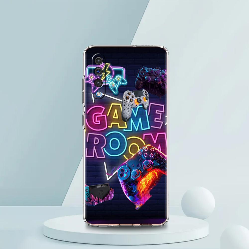 Game Controller Graphic Transparent Phone Case for Samsung Galaxy A16 A14 A12 A22 A24 A42 A02 A03S A06 A50 A70 A20 A30 A40 Cover