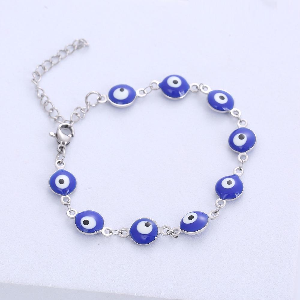 Friendship Bead Unisex Demon Eye Bracelet Korean Style Hand Chain Lucky Women Bracelet Metal