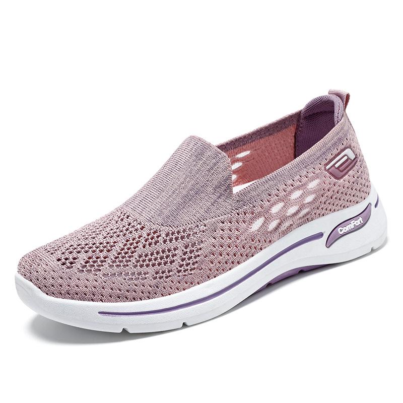 Summer 2025 Breathable Mesh Walking Shoes for Women - Comfortable Casual Shoes for Middle-Aged and Elderly