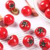 ORFOFE 12-teiliges Miniatur-Tomatenmodell, 0,85 Zoll künstliche Tomatendekoration, Simulationsfrucht, Puppenhaus-Anhänger, Kleine Artikel-Ausstellung